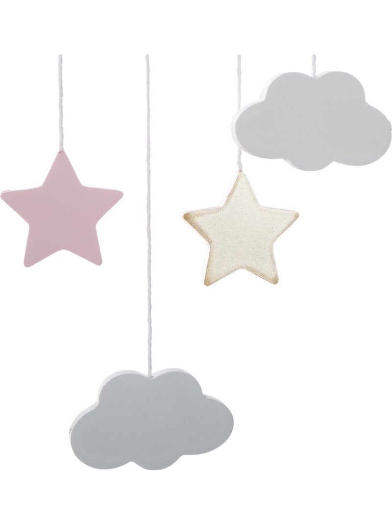 Suspension murale enfant lune et étoiles LUNE Rose - Kiabi