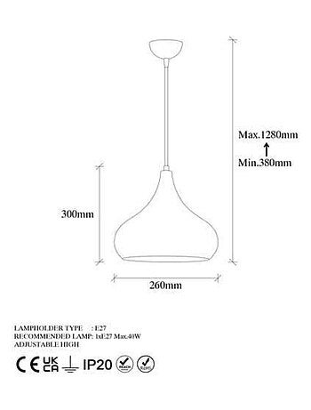 Suspension Pamukkale en métal