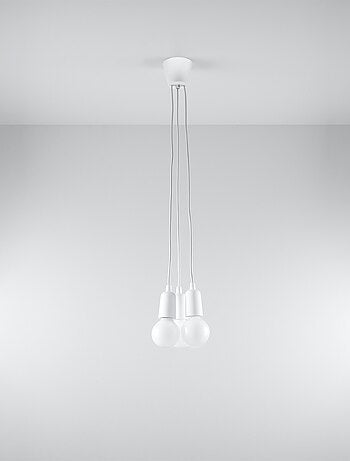 Suspension PVC Blanc E27 3 Diego