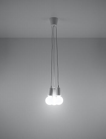 Suspension PVC Blanc E27 3 Diego