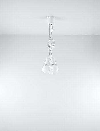 Suspension PVC Blanc E27 3 Diego