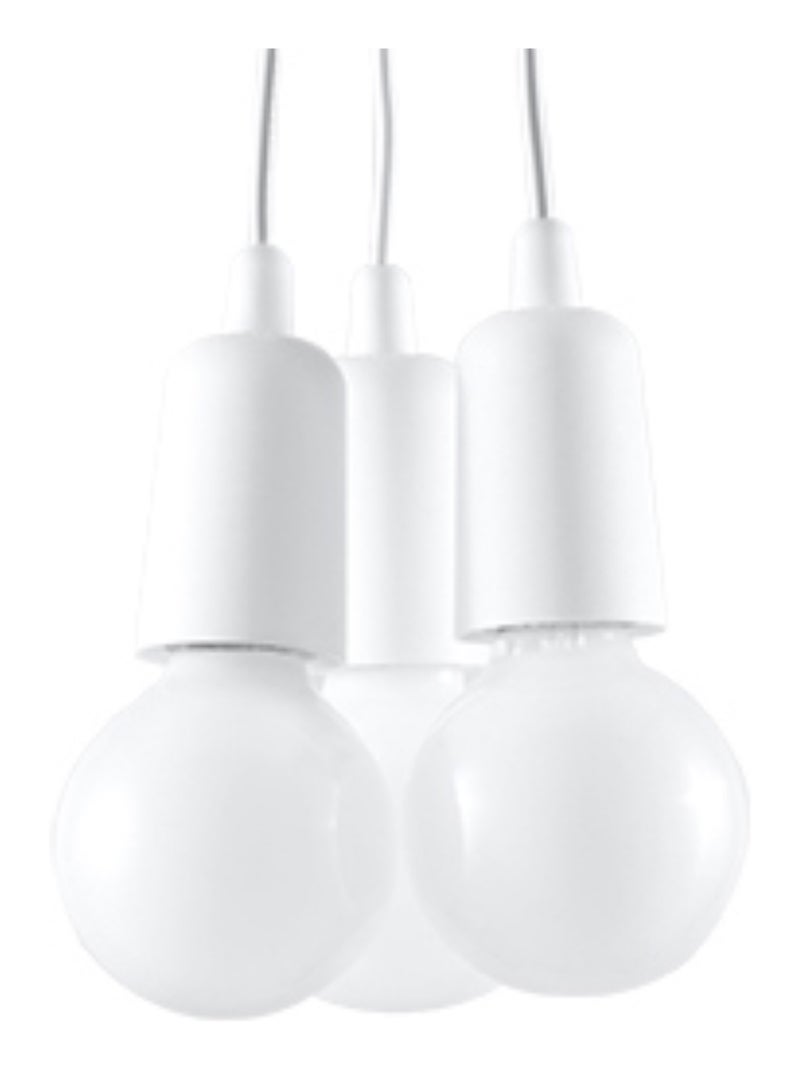 Suspension PVC Blanc E27 3 Diego Blanc - Kiabi