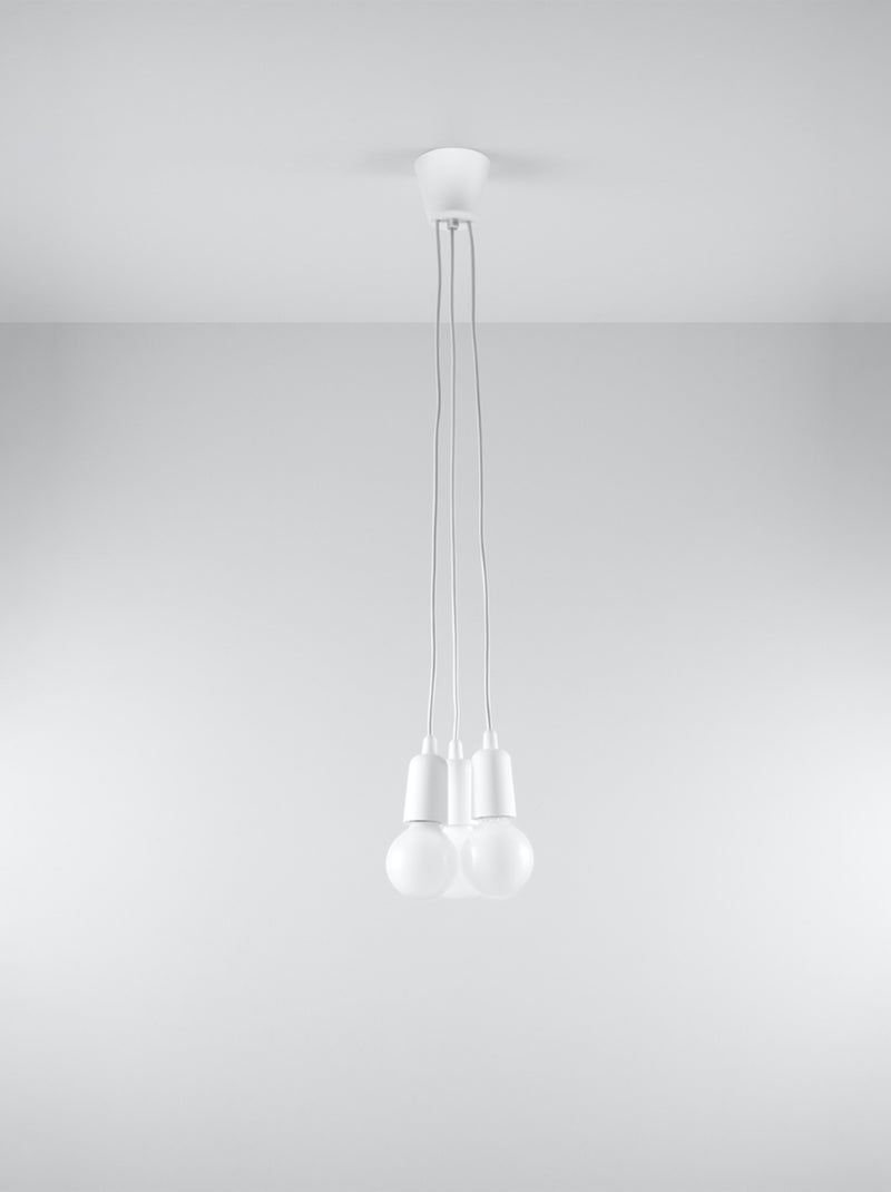 Suspension PVC Blanc E27 3 Diego Blanc - Kiabi