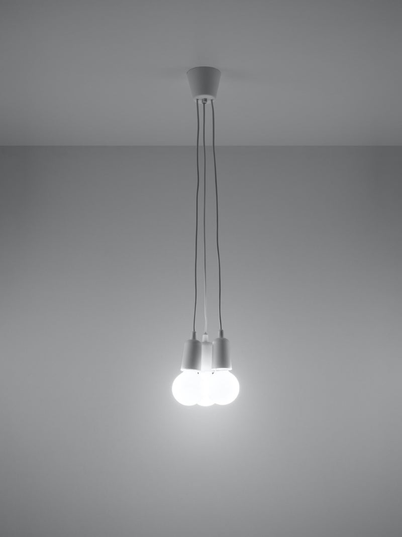 Suspension PVC Blanc E27 3 Diego Blanc - Kiabi