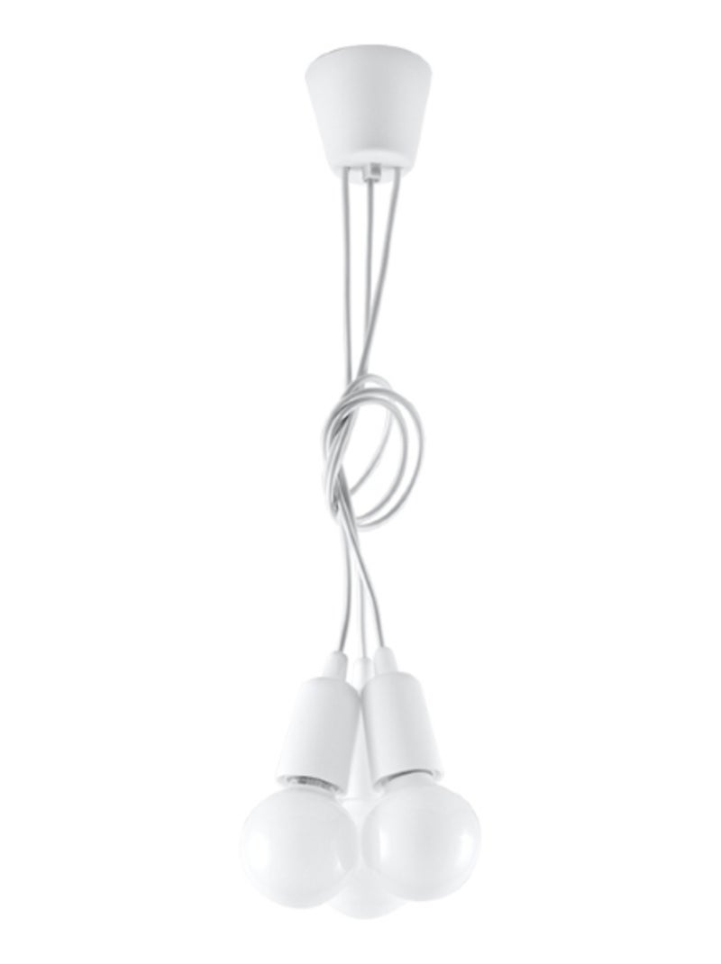 Suspension PVC Blanc E27 3 Diego Blanc - Kiabi