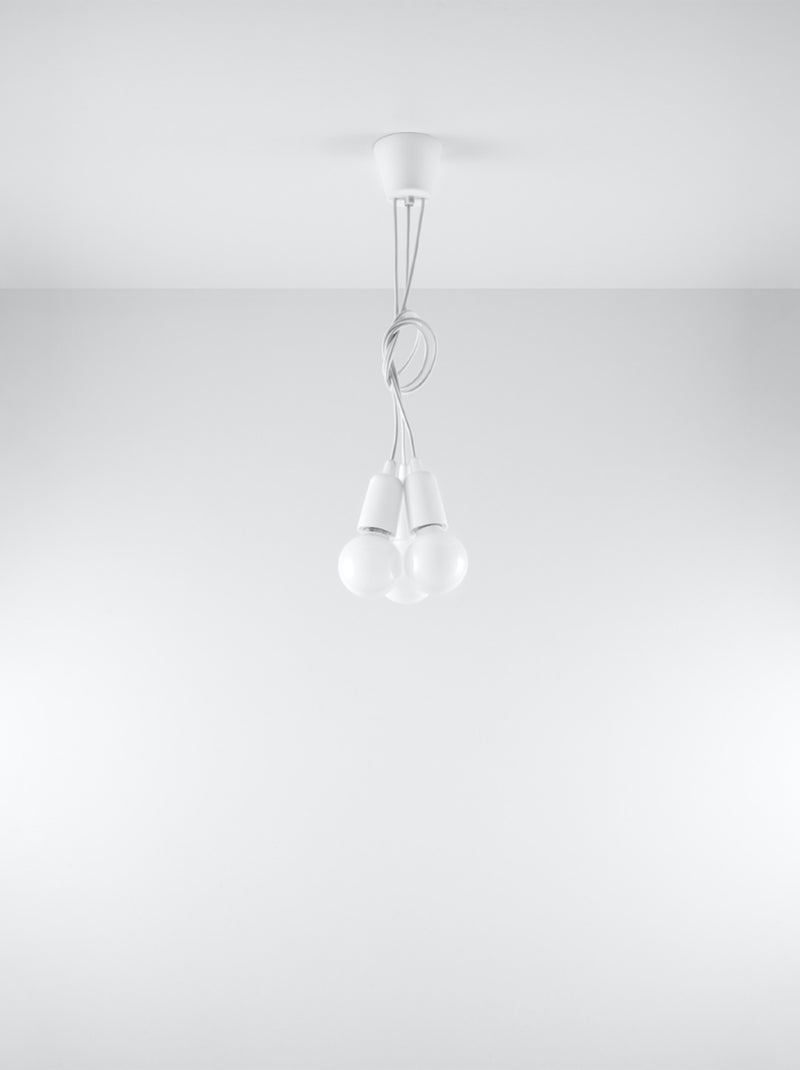Suspension PVC Blanc E27 3 Diego Blanc - Kiabi