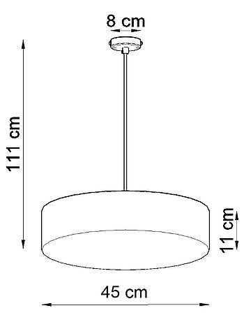 Suspension PVC Gris E27 3 Arena