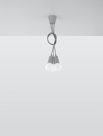 Suspension PVC Gris E27 3 Diego