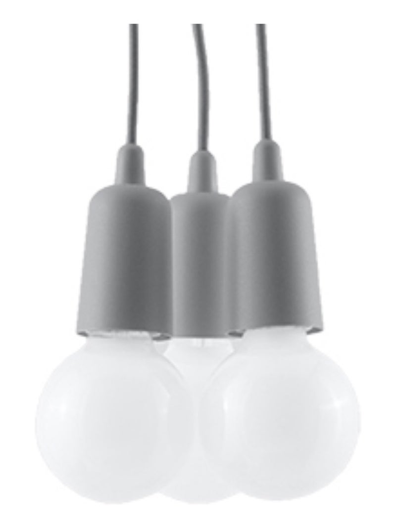 Suspension PVC Gris E27 3 Diego Gris - Kiabi
