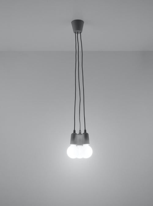 Suspension PVC Gris E27 3 Diego - Kiabi