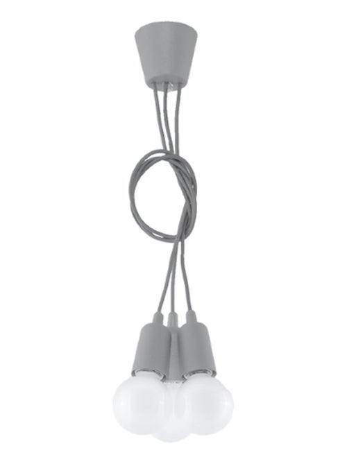 Suspension PVC Gris E27 3 Diego - Kiabi