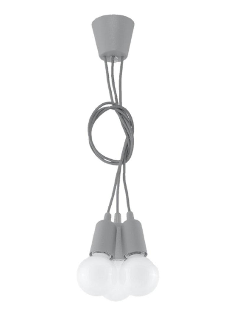Suspension PVC Gris E27 3 Diego Gris - Kiabi