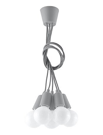 Suspension PVC Gris E27 5 Diego