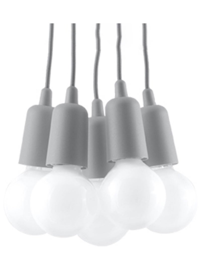 Suspension PVC Gris E27 5 Diego Gris - Kiabi