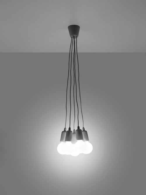 Suspension PVC Gris E27 5 Diego - Kiabi