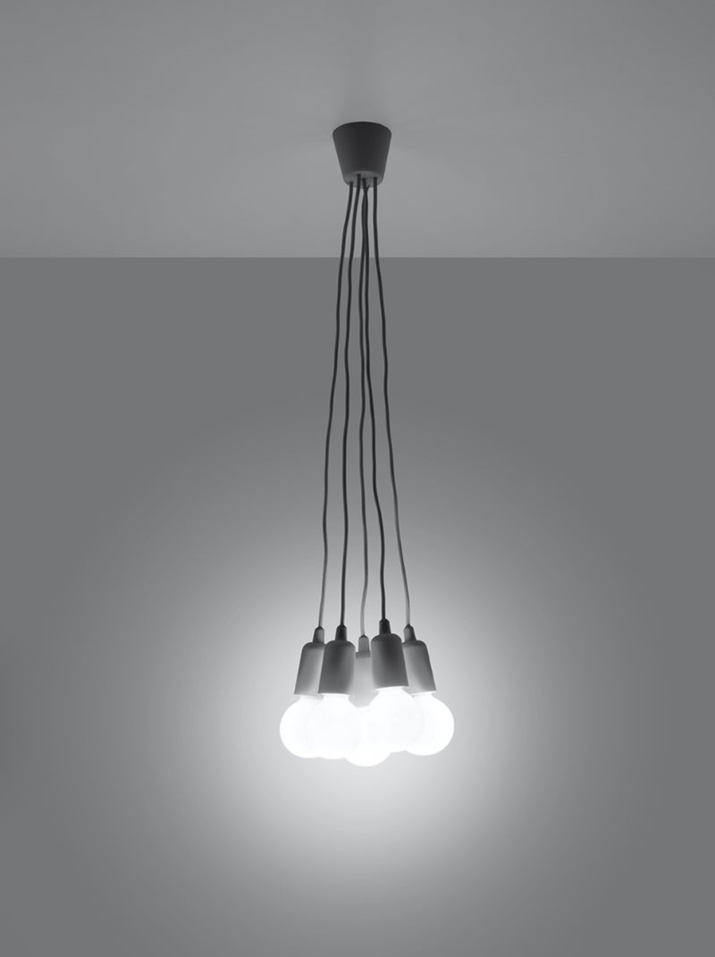 Suspension PVC Gris E27 5 Diego Gris - Kiabi