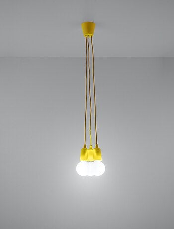 Suspension PVC Jaune E27 3 Diego