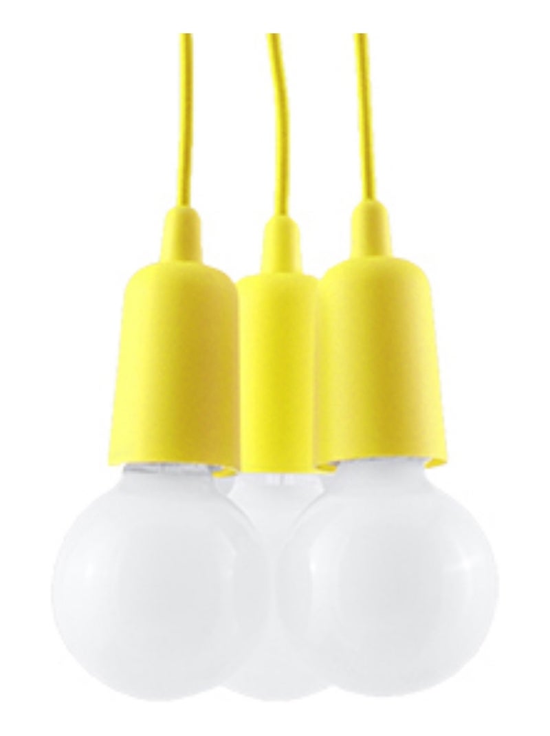 Suspension PVC Jaune E27 3 Diego Jaune - Kiabi