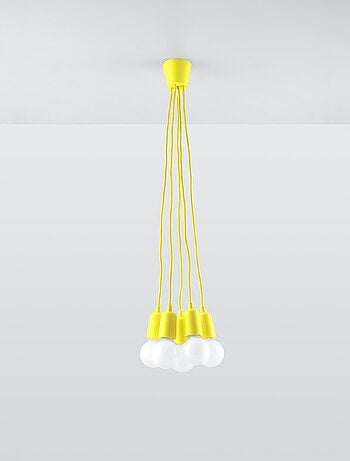 Suspension PVC Jaune E27 5 Diego