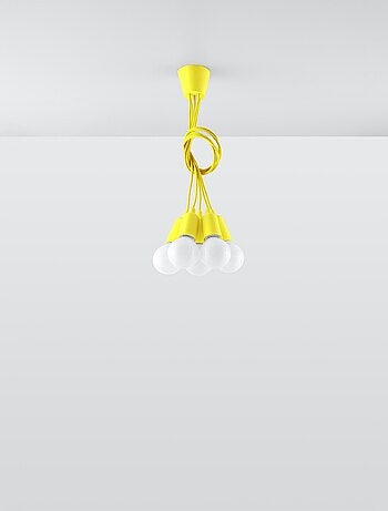 Suspension PVC Jaune E27 5 Diego