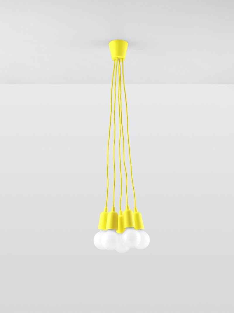 Suspension PVC Jaune E27 5 Diego Jaune - Kiabi