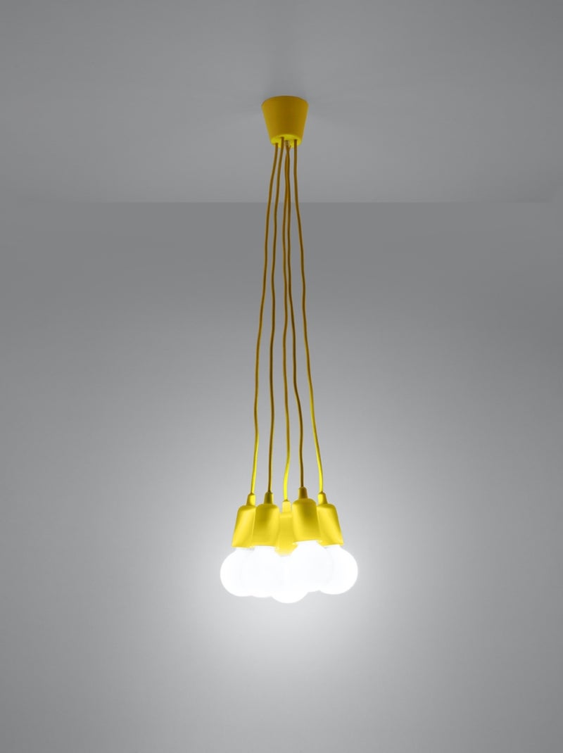 Suspension PVC Jaune E27 5 Diego Jaune - Kiabi