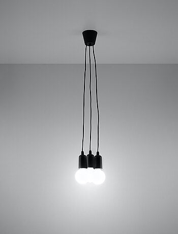 Suspension PVC Noir E27 3 Diego