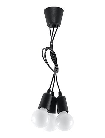 Suspension PVC Noir E27 3 Diego