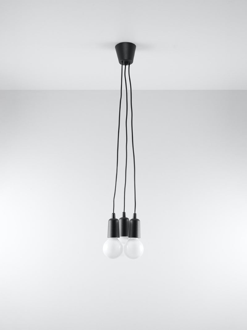 Suspension PVC Noir E27 3 Diego Noir - Kiabi