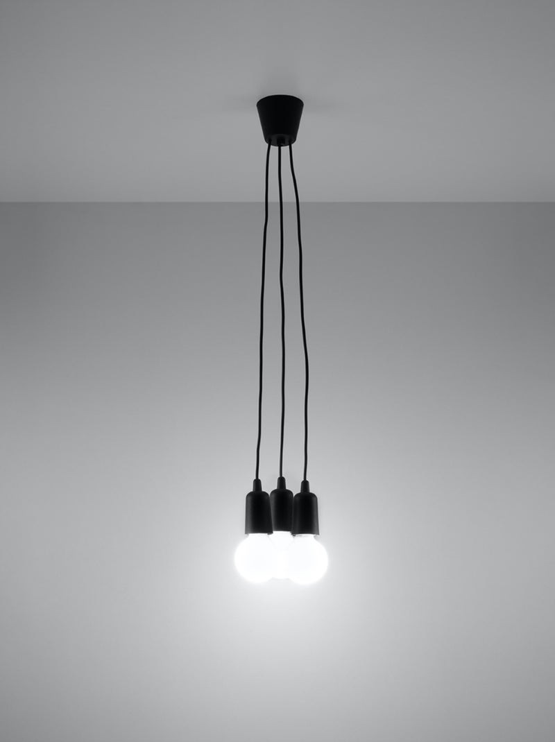 Suspension PVC Noir E27 3 Diego Noir - Kiabi