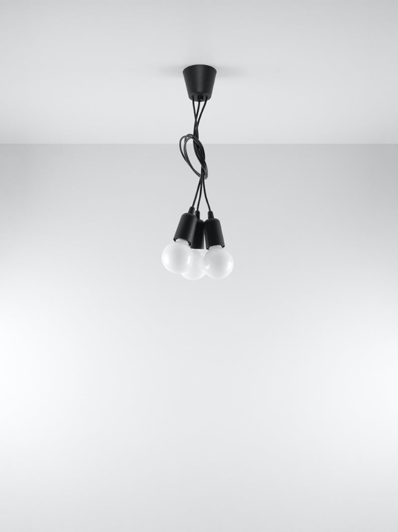 Suspension PVC Noir E27 3 Diego Noir - Kiabi