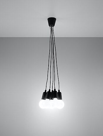 Suspension PVC Noir E27 5 Diego