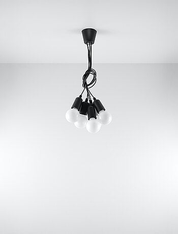 Suspension PVC Noir E27 5 Diego