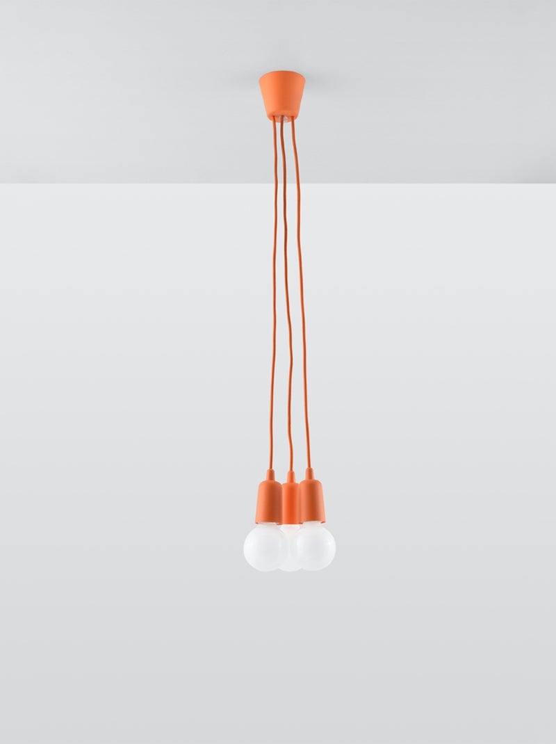 Suspension PVC Orange E27 3 Diego Orange - Kiabi