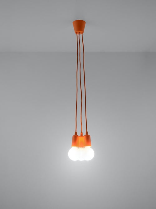 Suspension PVC Orange E27 3 Diego - Kiabi