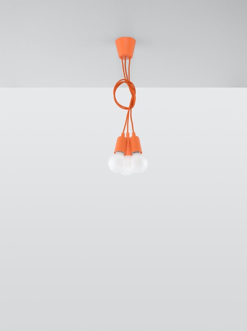 Suspension PVC Orange E27 3 Diego Orange - Kiabi