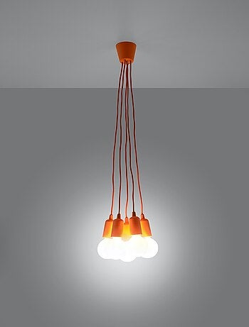 Suspension PVC Orange E27 5 Diego