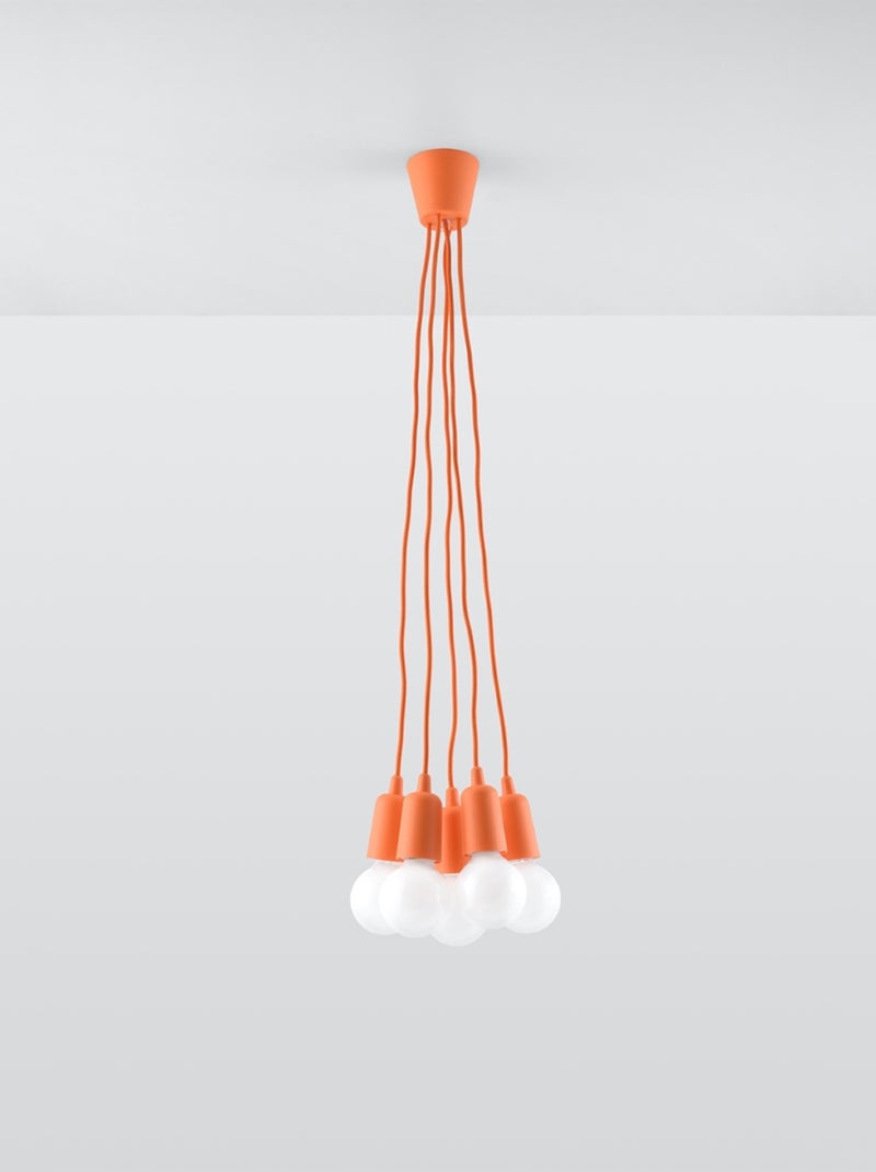 Suspension PVC Orange E27 5 Diego Orange - Kiabi