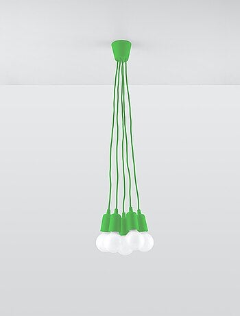 Suspension PVC Vert E27 5 Diego