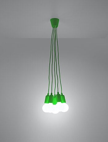 Suspension PVC Vert E27 5 Diego