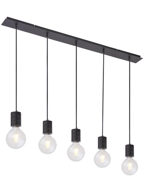 Suspension rectangulaire 4 ampoules en métal design industriel HERMINE - Kiabi