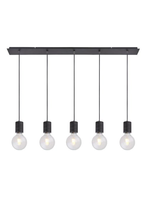 Suspension rectangulaire 4 ampoules en métal design industriel HERMINE - Kiabi