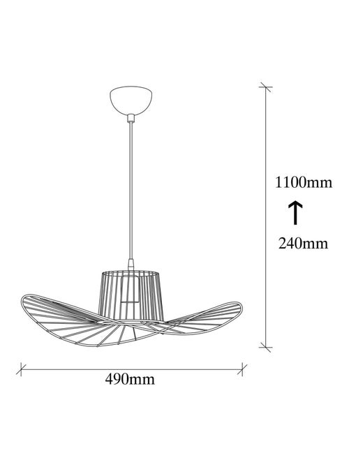 Suspension ronde effet filaire en auréole - Kiabi