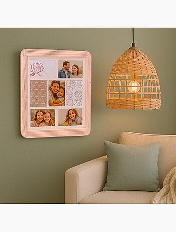 Suspension ronde en bambou 30,5cm