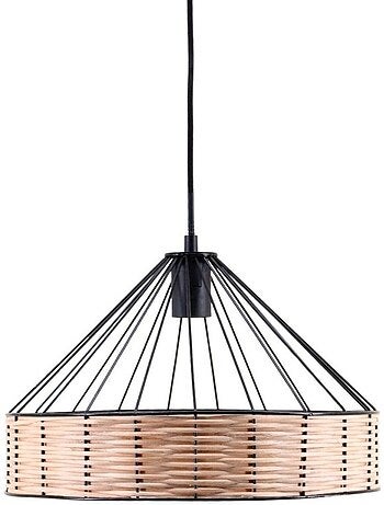 Suspension ronde en rotin et métal 35cm
