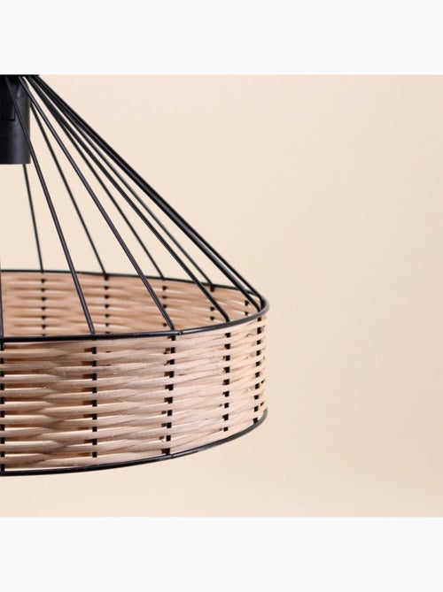 Suspension ronde en rotin et métal 35cm - Kiabi