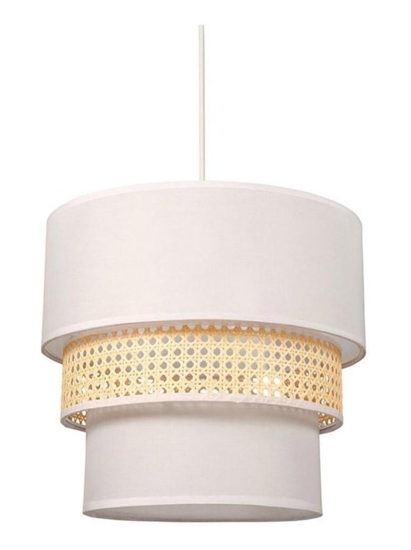 Suspension ronde gigogne cannage blanc D35 Blanc - Kiabi