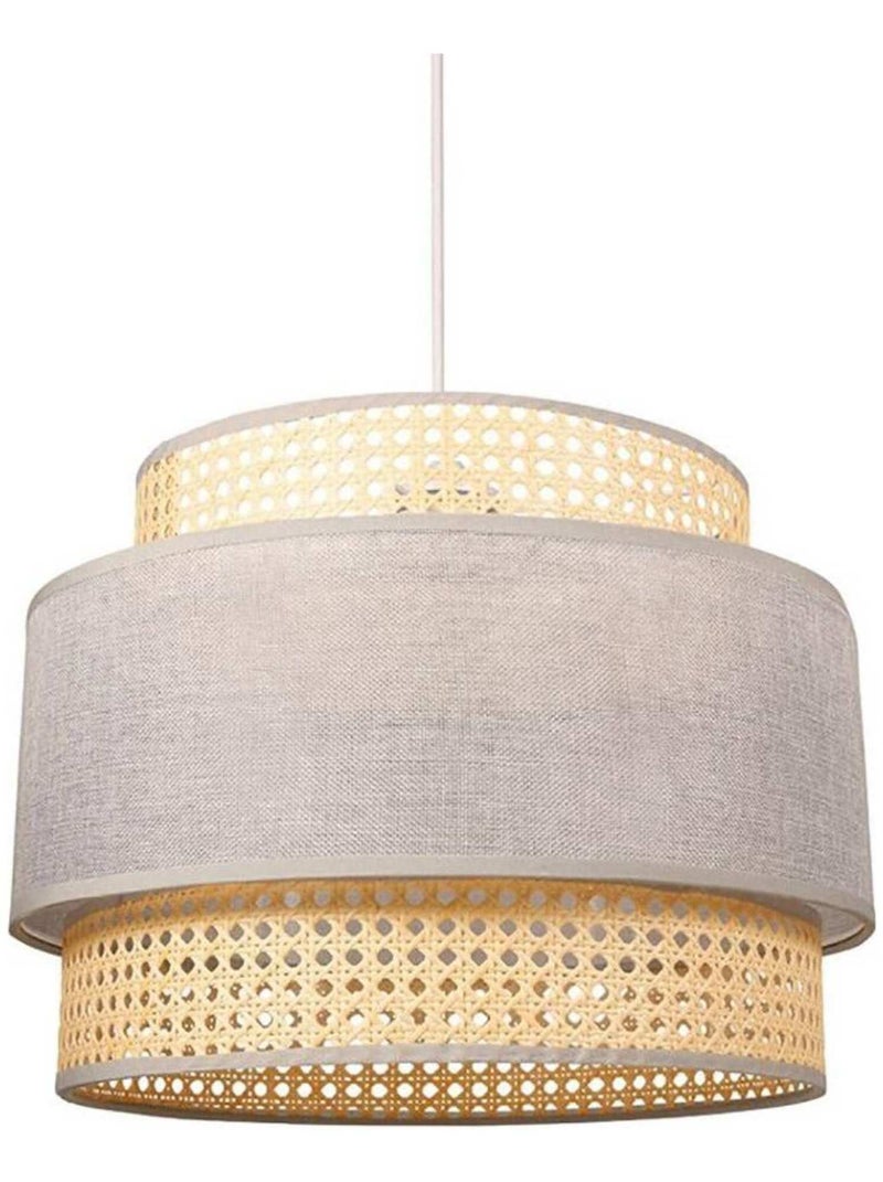Suspension ronde gigogne cannage gris D40 Gris - Kiabi