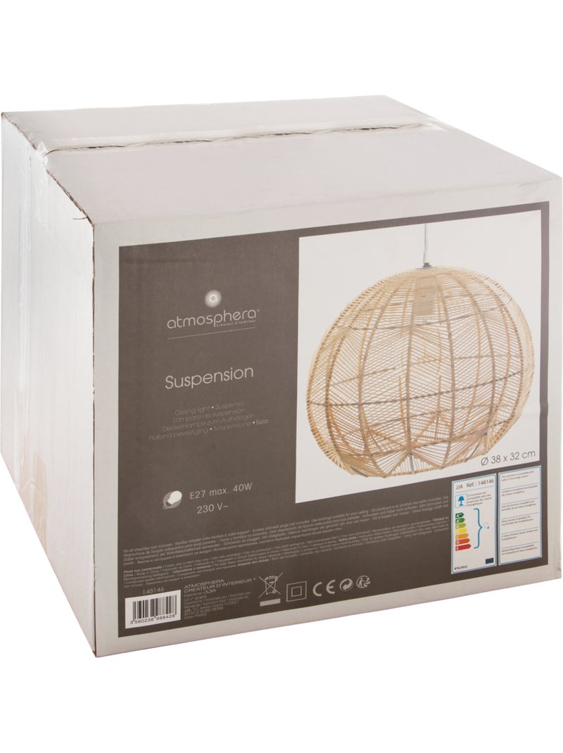 Suspension sphérique en rotin tressé KITA Beige - Kiabi