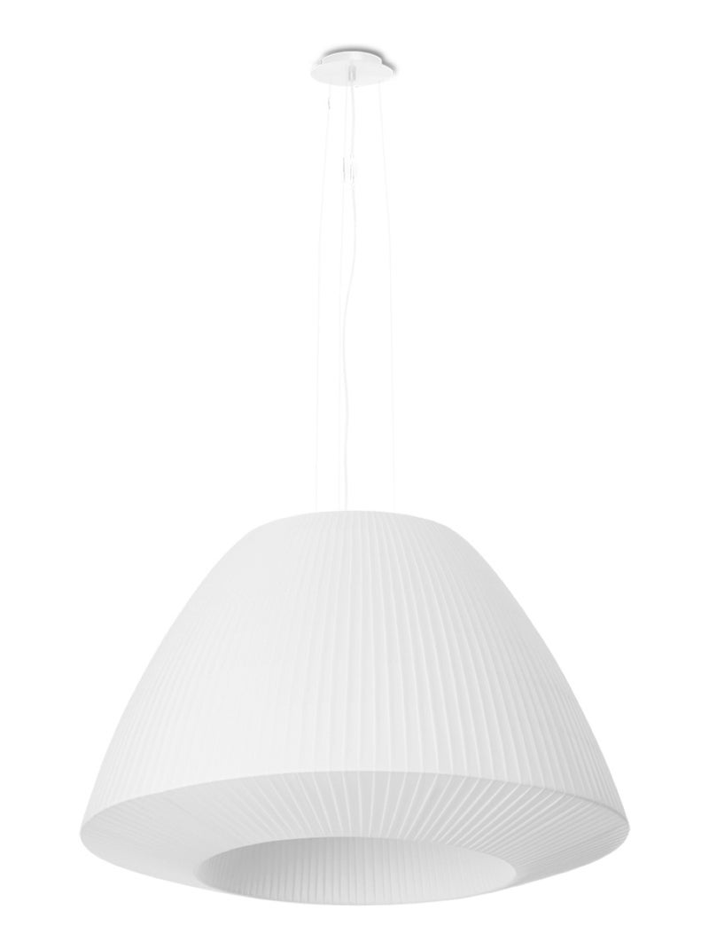 Suspension Tissu Blanc E27 3 Bella Blanc - Kiabi